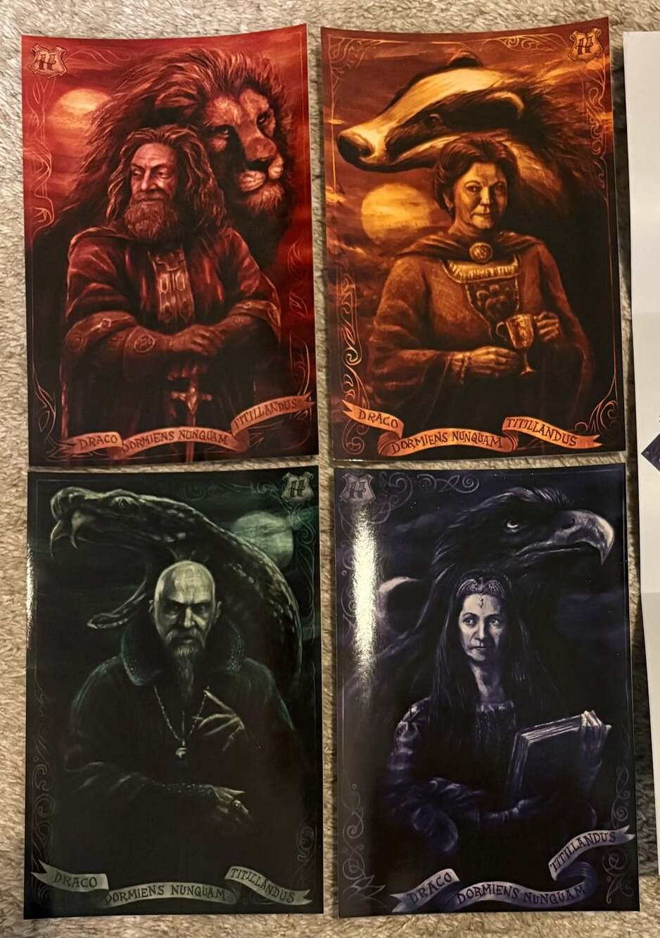 Loot Crate Harry Potter Hogwarts House Prints Set of 4